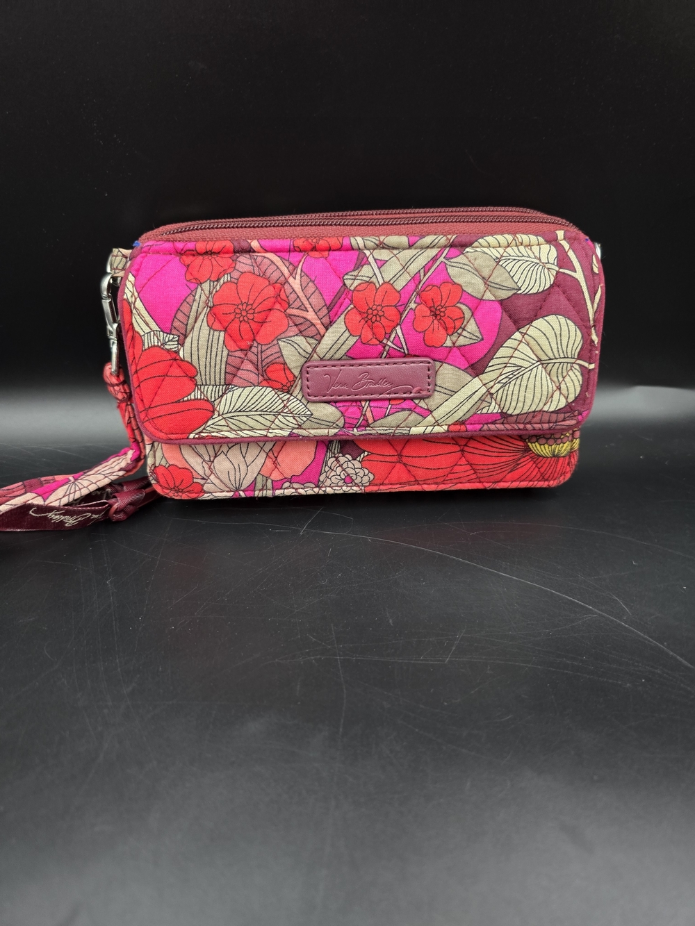 Vera Bradley Pink Floral Quilted Wristlet